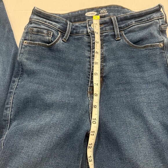 Old Navy Rockstar Super Skinny Jeans Women’s 10 Extra High Rise Blue Denim - Picture 5 of 6